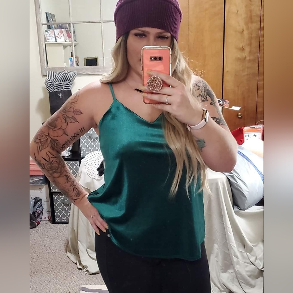 Emerald Velvet Top